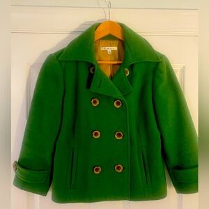 Green Double-Breasted Women’s Pea Coat